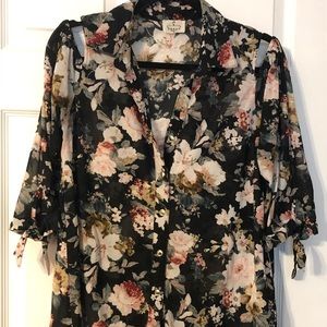 Sheer floral blouse